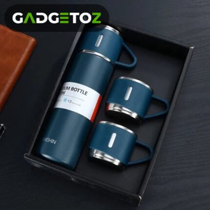 Stainless Steel Vacuum Flask Hot And Cool Water Bottle with two cups