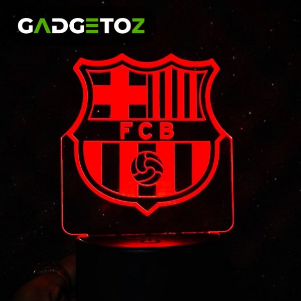 GearUP Acrylic Multicolor Night Lamp FC Barcelona