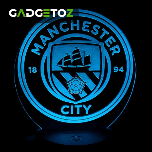 GearUP Acrylic Multicolor Night Lamp Manchester City FC